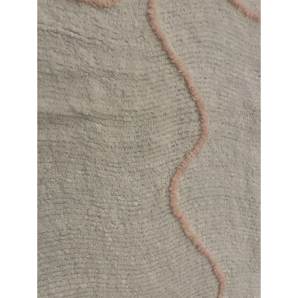 Vtg Chenille Baby Blanket Pink Kitty Blue Bibs 42” X 65” New Crib Spread - Picture 6 of 10